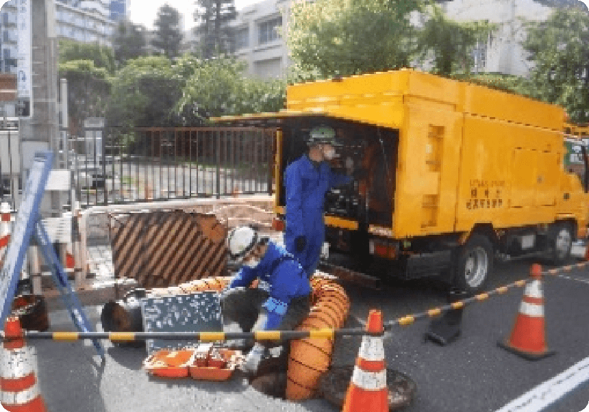 下水道のメンテナンス工事のイメージ