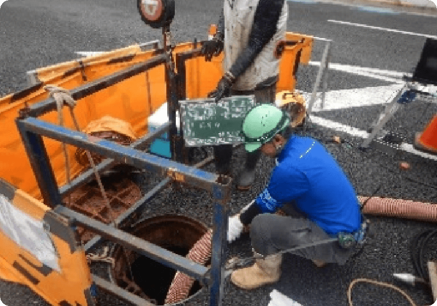 下水道のメンテナンス工事のイメージ